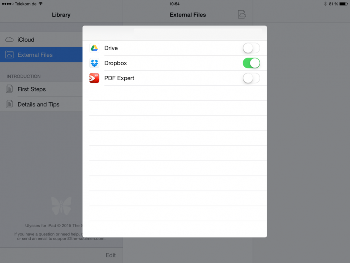 Ulysses for iPad – Backsphere